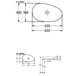 Раковина накладная Villeroy Boch Antao 4A7465RW белый